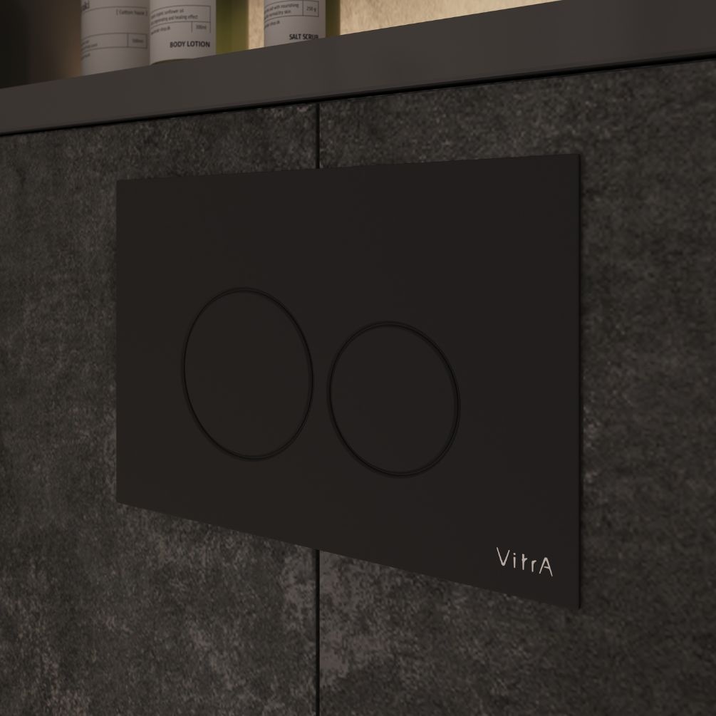VitrA Origin Matt Black Mechanical Dual Flush Plate Lifestyle 2